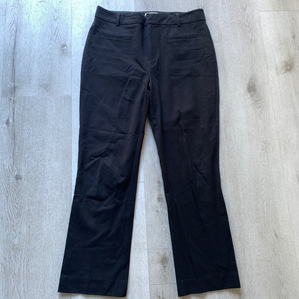Maeve by Anthropologie Black High-Rise Wide-Leg Trouser Pants‎ Women's Size 8